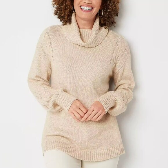St. John's Bay Womens Cowl Neck Long Sleeve Pullover Sweater Size PXXL - Picture 1 of 2